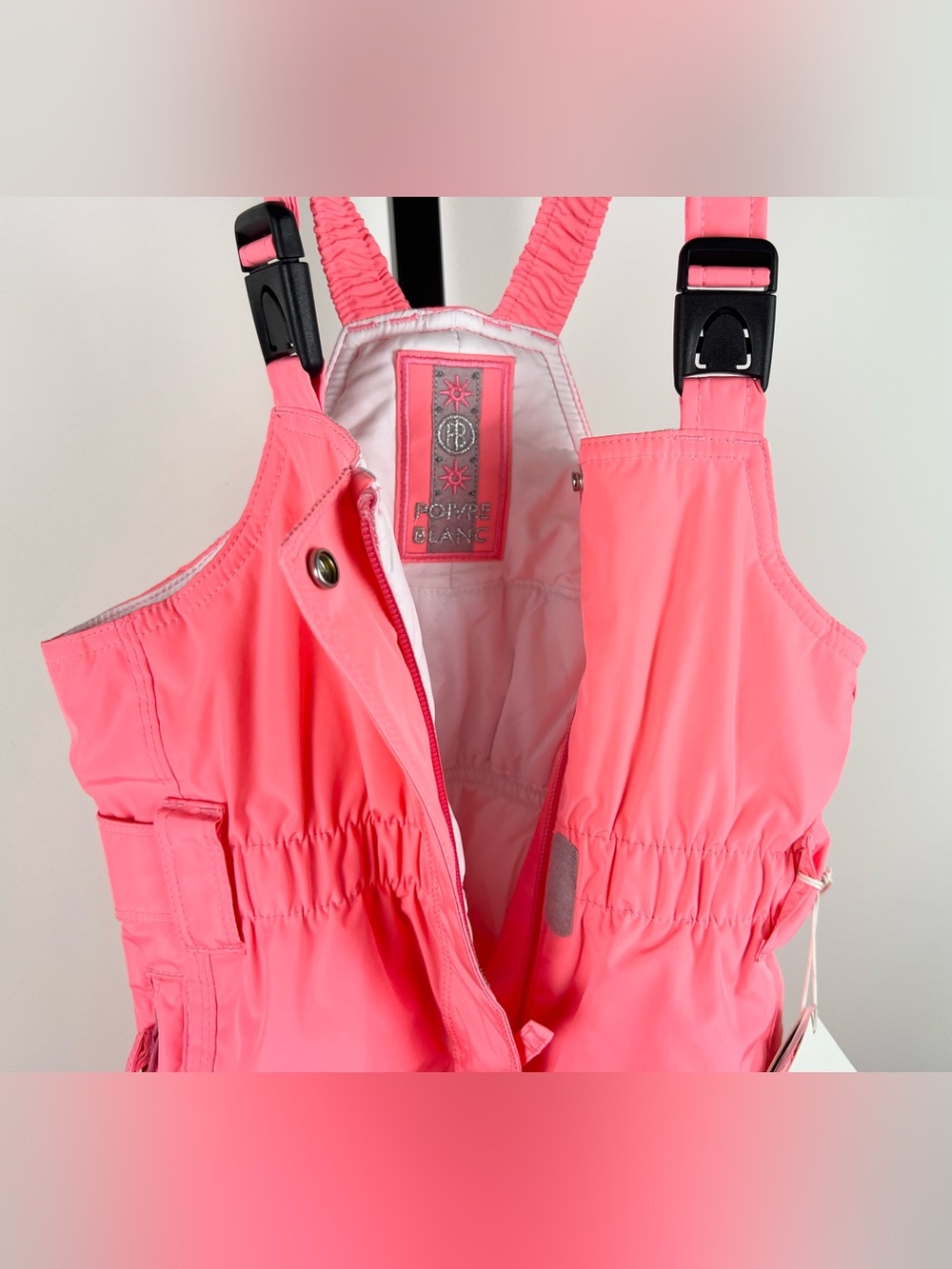 Poivre Blanc Girls Ski Jacket and Overall/Bib Ski Pants Set, Punch Pink, Size 7 - Picture 10 of 14